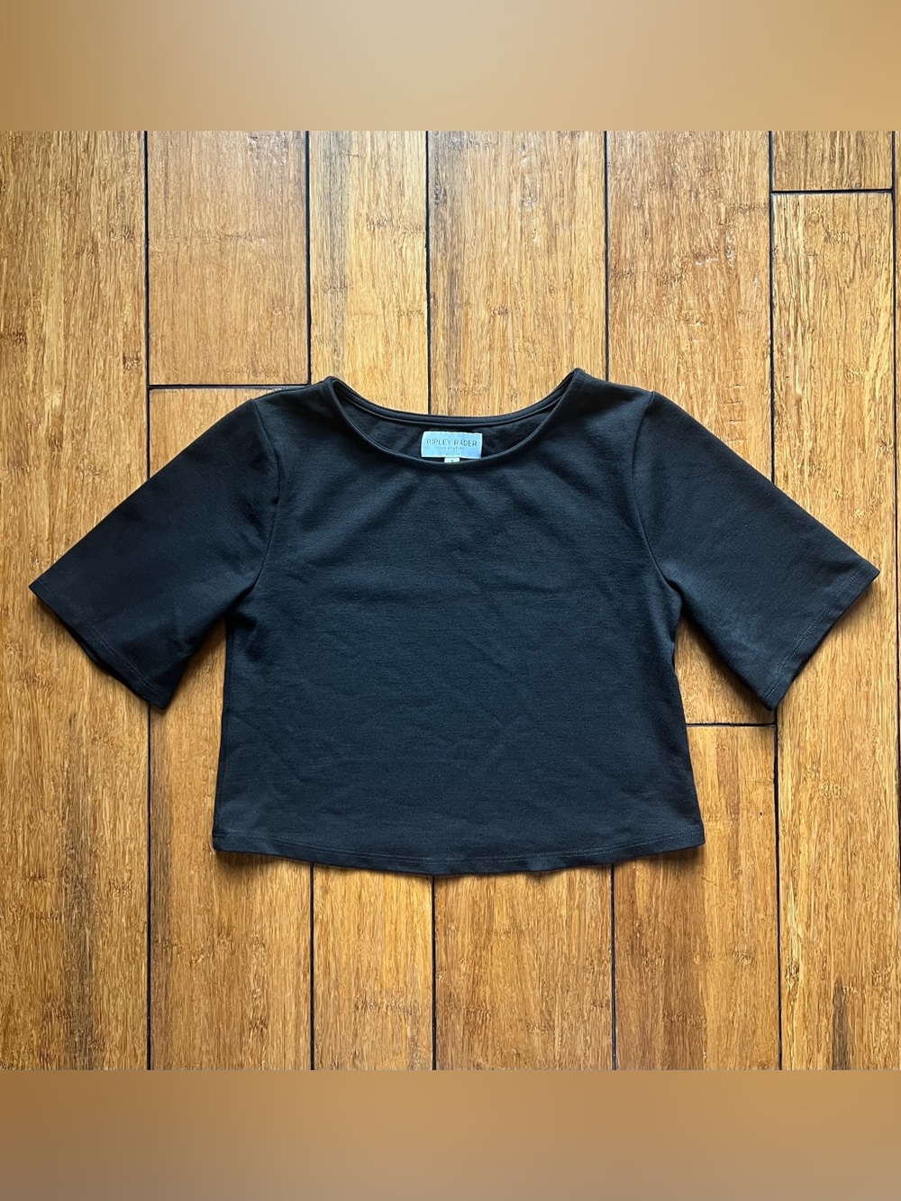 Ripley Rader Black Ponte Knit Short Sleeve Top Size X-Small